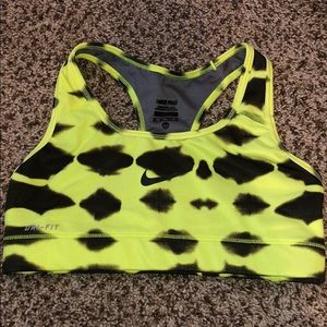 Nike XS Black & Yellow Sports Bra